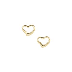 9K Gold Open Heart Earrings 0.76g