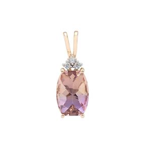 Anahi Ametrine Pendant with White Zircon in 9K Gold 6.02cts
