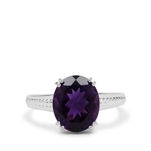 Zambian Amethyst Ring in Sterling Silver 4.10cts