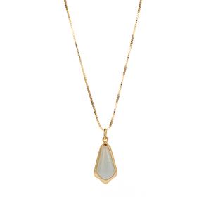2.50ct Amazonite Gold Tone Sterling Silver  Necklace