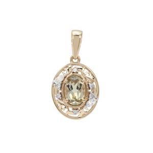 Csarite® Pendant with White Zircon in 9K Gold 1cts