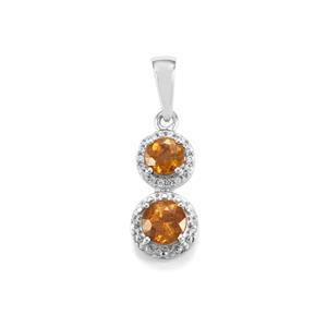 Morafeno Sphene Pendant with White Zircon in Sterling Silver 1.66cts