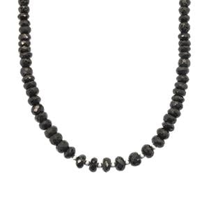 160cts Black Spinel Sterling Silver Necklace 