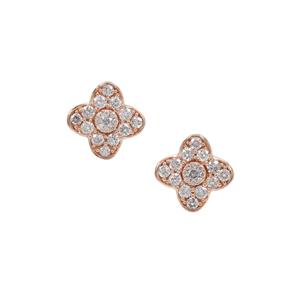 1ct Natural Pink Diamond 9K Rose Gold Earrings