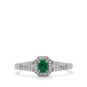 Panjshir Emerald & Diamonds Platinum 950 Ring ATGW 0.55cts