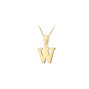 Letter 'W' Pendant in 9K Gold