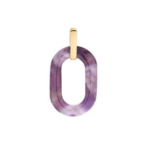 15.45ct Banded Amethyst Gold Tone Sterling Silver Pendant  