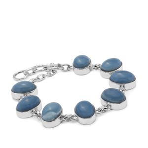 42cts Bengal Blue Opal Sterling Silver Aryonna Bracelet