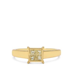 1/3ct Yellow Diamond 9K Gold Tomas Rae Ring 