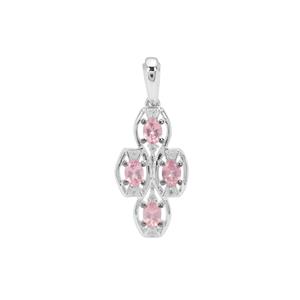 Mozambique Pink Spinel Pendant with White Zircon in Sterling Silver 0.79ct