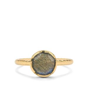 Elara Labradorite Gold Plated Ring