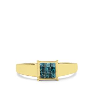 1/3cts Blue Diamond 9K Gold Ring 