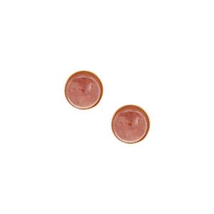 7.23ct Strawberry Quartz Gold Tone Sterling Silver Earrings 