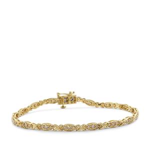 1.50ct Champagne Argyle Diamonds 9K Gold Bracelet