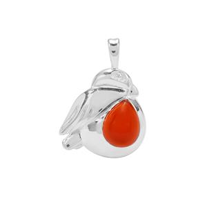 2.25ct Red Onyx Sterling Silver Pendant