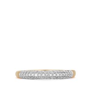 1/4ct Diamond Gold Tone Sterling Silver Ring