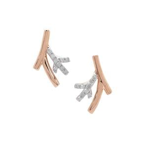 Diamond Earrings in 9K Rose Gold 0.16ct