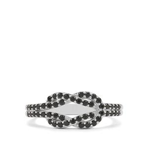 0.60ct Black Spinel Sterling Silver Ring