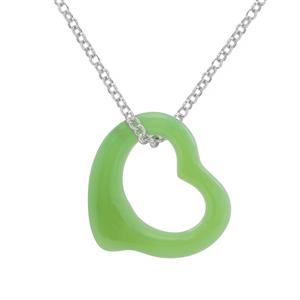 7.35ct Green Chalcedony Sterling Silver Pendant Necklace 