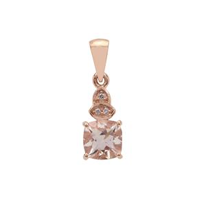 Alto Ligonha Morganite Pendant with Pink Diamond in 9K Rose Gold 1.05cts