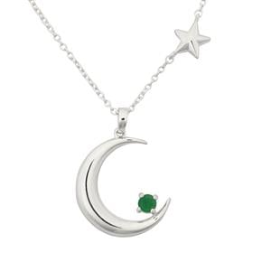 0.30cts Sakota Emerald Sterling Silver Necklace 