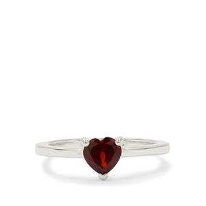 0.80ct Rajasthan Garnet Sterling Silver Heart Ring 