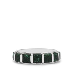 4.10ct Malachite Sterling Silver Band Ring