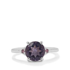 Blueberry Quartz & Purple Diamond Sterling Silver Ring ATGW 1.80cts