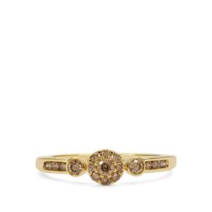 1/3cts Champagne Diamonds 9K Gold Ring 
