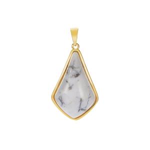 12.94ct White Howlite Gold Flash Sterling Silver Pendant 