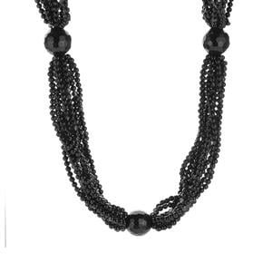 Black Agate Necklace in Sterling Silver 406.95cts