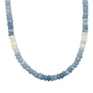 48cts Blue Opal Sterling Silver Necklace 