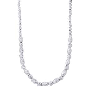 18" Moon Cut Graduate Bead/Ball Necklace in Sterling Silver 20.48g