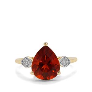 Madeira Citrine Ring with White Zircon in 9K Gold 2.73cts