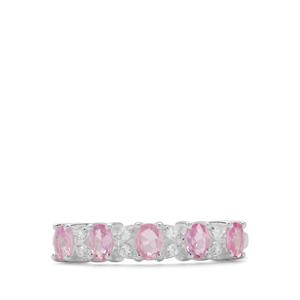 Rose cut Sakaraha Pink Sapphire & White Zircon Sterling Silver Ring ATGW 0.85ct