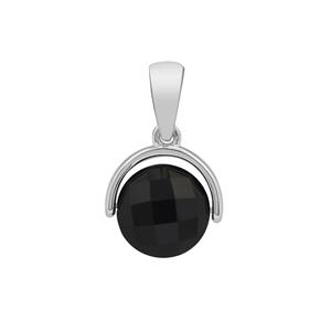 3.30ct Black Onyx Sterling Silver Spinning  Pendant 