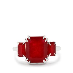 5ct Ruby Quartz Sterling Silver Ring 