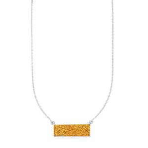 16.06ct Golden Drusy Sterling Silver Necklace