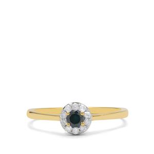 1/4ct White & Blue Diamond 9K Gold Ring