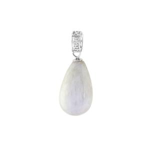 11.26cts Rainbow Moonstone Sterling Silver Pendant 