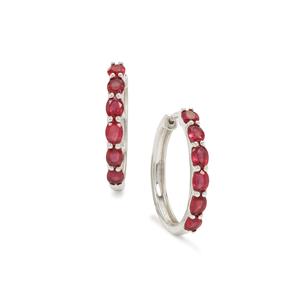 Bemainty Ruby Earrings in Sterling Silver 2.90cts
