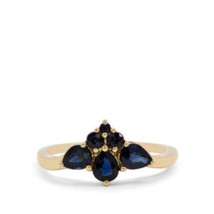 1.19ct Natural Nigerian Blue & Thai Sapphire 9K Gold Ring