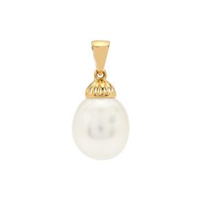 South Sea Cultured Pearl 9K Gold Pendant (10mm)