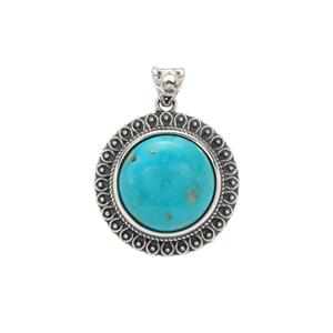 11.95cts ARMENIAN Turquoise Sterling Silver Oxidized Pendant 