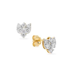 1/4ct Diamond 9K Gold Tomas Rae Earrings 