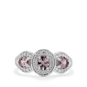 Mahenge Purple Spinel & White Zircon Sterling Silver Ring ATGW 1.75cts