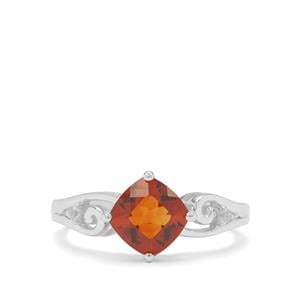 Madeira Citrine Ring with White Zircon in Sterling Silver 1.30cts