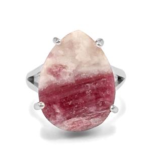 13ct Pink Tourmaline Drusy Sterling Silver Aryonna Ring