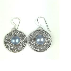  Mabe Pearl Sterling Silver Earrings (12mm)