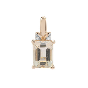 Serenite & White Diamond 9K Gold Pendant ATGW 1.53cts